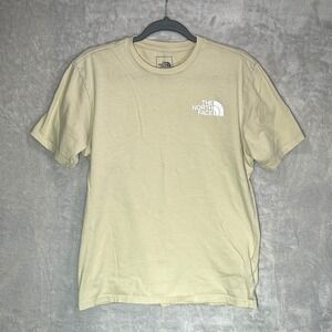 The North‎ Face Mens M Beige Graphic Logo T Shirt Never Stop Exploring Tee